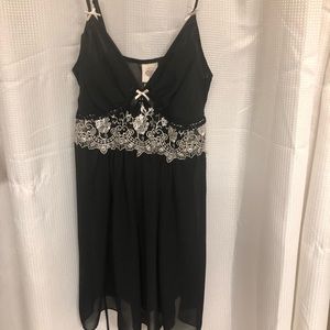 Beautiful black with white embroidery nightgown.